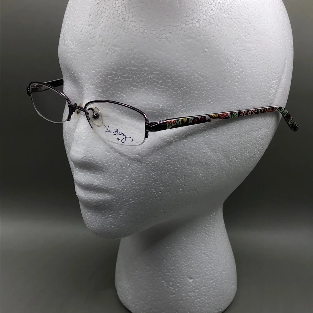 Vera Bradley Petite Glasses Susie Viva La Vera Purple Floral 48-16-130 NEW Oval